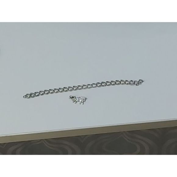 Vintage SILVER CHARM BRACELET WITH HORSE CHARM - Picture 5 of 7